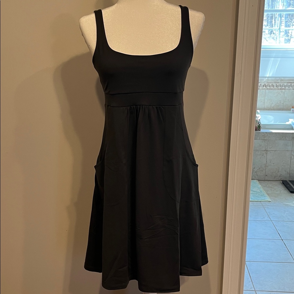 Susana Monaco dress in charcoal grey, Size Medium, nylon with lycra
